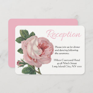 Floral Thank You Pink Rose Flowers Vintage Wedding Invitation