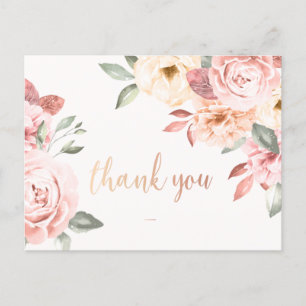 Floral Thank You  Postcard