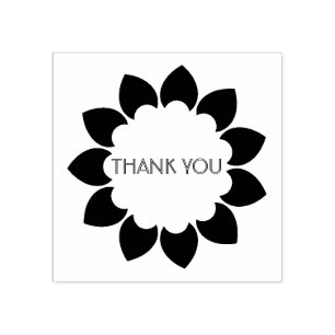 Floral Thank You Rubber Stamp