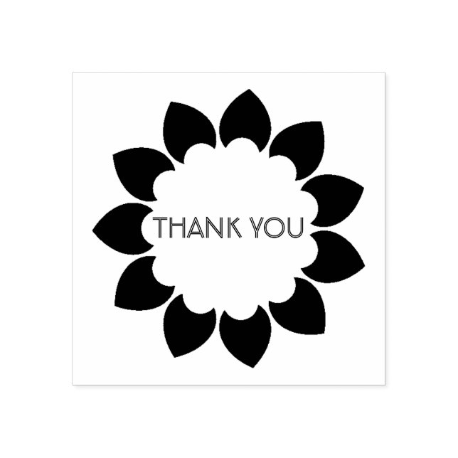 Floral Thank You Rubber Stamp (Imprint)