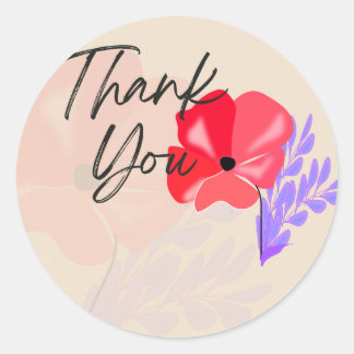 Floral Thank You Sticker