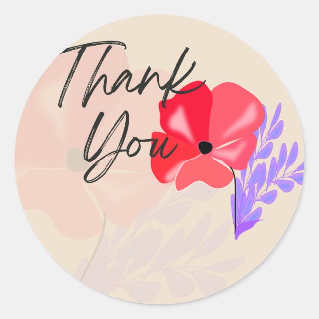 Floral Thank You Sticker (Front)