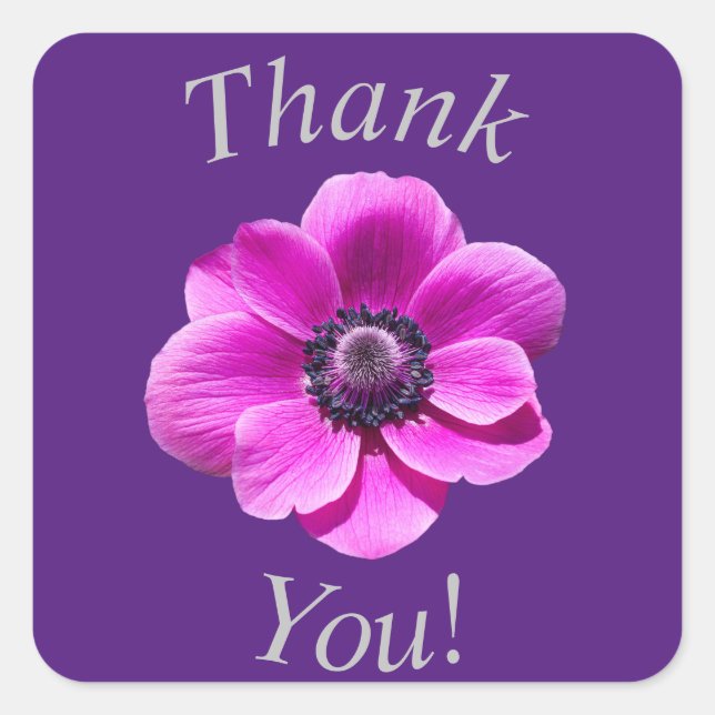 Floral Thank You Sticker / Envelope Seal (Front)