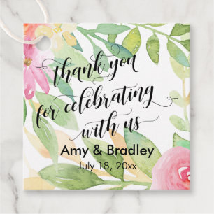 Floral Thank You Thank You for Celebrating with Us Favour Tags