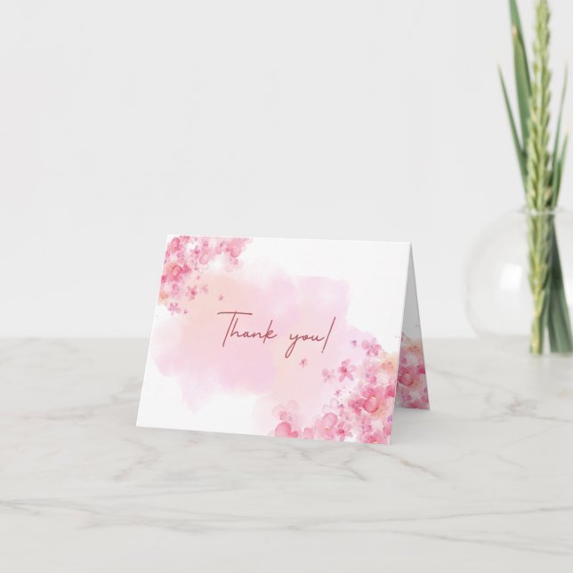 Floral Thank You Wedding Card (Front)