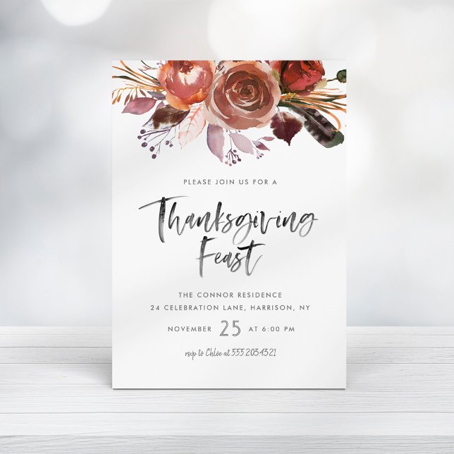 Floral Thanksgiving Feast Fall Invitation (Creator Uploaded)