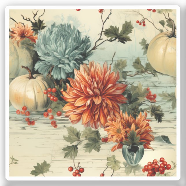 Floral Thanksgiving Vintage Pattern (1) (Front)