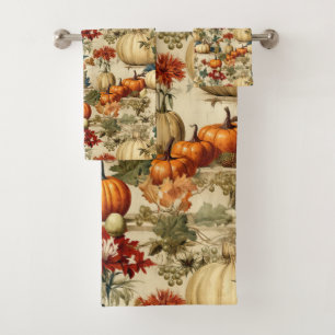Floral Thanksgiving Vintage Pattern (10) Bath Towel Set