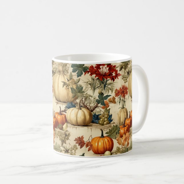 Floral Thanksgiving Vintage Pattern (10) Coffee Mug (Front Right)