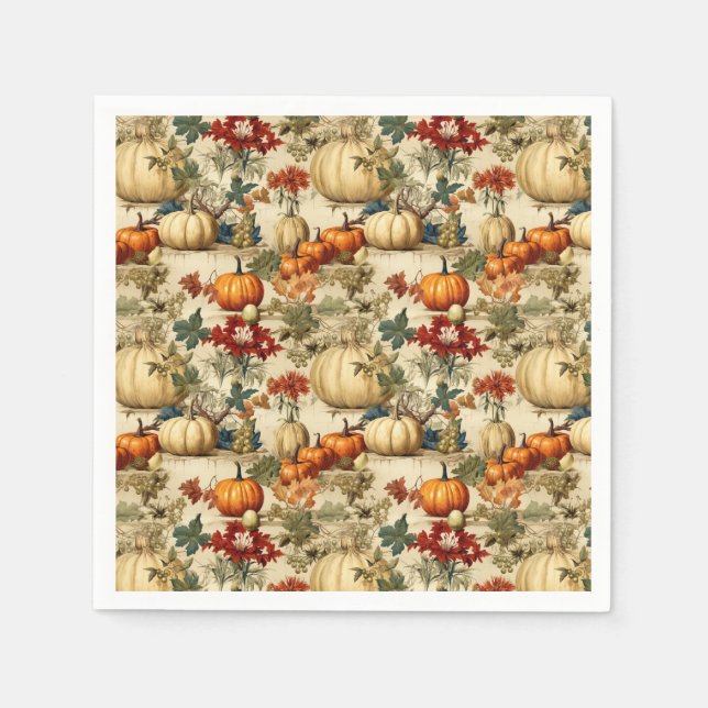 Floral Thanksgiving Vintage Pattern (10) Napkin (Front)