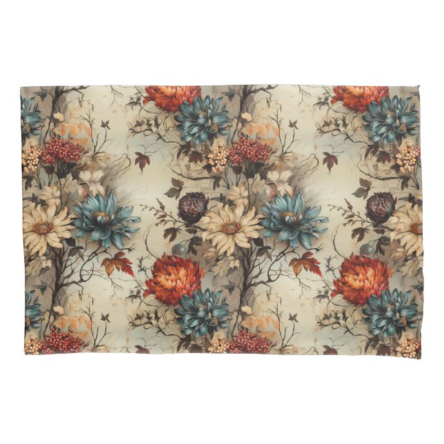Floral Thanksgiving Vintage Pattern (11) Pillowcase (Front-Left)