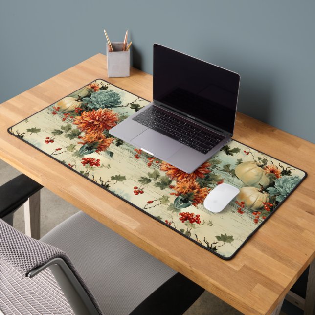 Floral Thanksgiving Vintage Pattern (1) Desk Mat (Office 2)