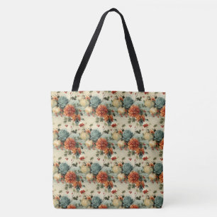 Floral Thanksgiving Vintage Pattern (1) Tote Bag