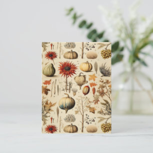 Floral Thanksgiving Vintage Pattern (3) Postcard