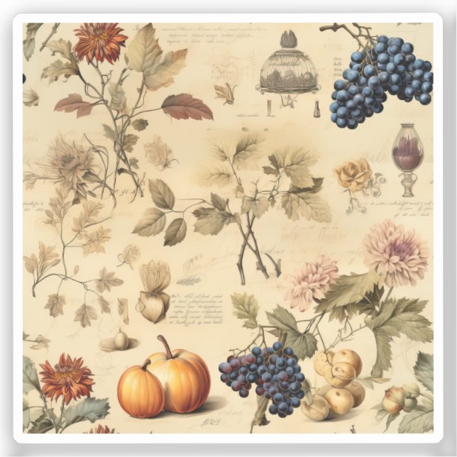 Floral Thanksgiving Vintage Pattern (4) (Front)