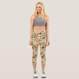 Floral Thanksgiving Vintage Pattern (4) Capri Leggings