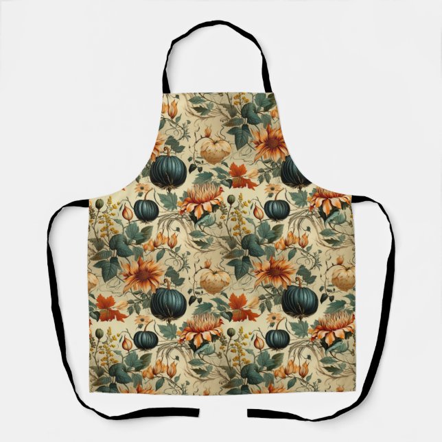 Floral Thanksgiving Vintage Pattern (6) Apron (Front)
