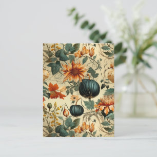 Floral Thanksgiving Vintage Pattern (6) Postcard