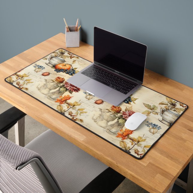 Floral Thanksgiving Vintage Pattern (7) Desk Mat (Office 2)