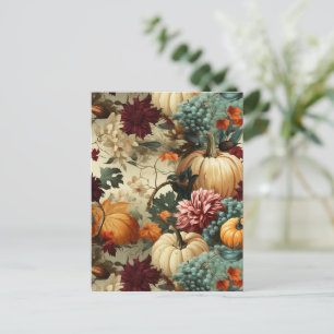 Floral Thanksgiving Vintage Pattern (8) Postcard