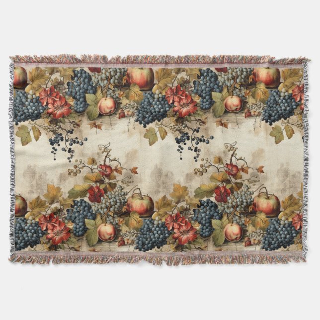 Floral Thanksgiving Vintage Pattern (9) Throw Blanket (Front)