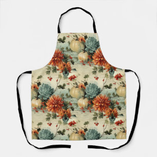 Floral Thanksgiving Vintage Pattern Apron
