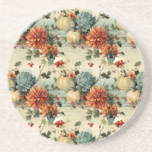 Floral Thanksgiving Vintage Pattern Coaster