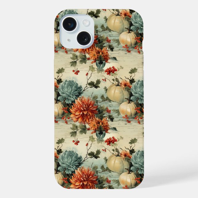 Floral Thanksgiving Vintage Pattern iPhone Case (Back)