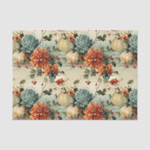 Floral Thanksgiving Vintage Pattern Tissue Paper