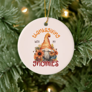 Floral Thanksgiving with my Gnomies Ceramic Tree Decoration
