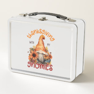 Floral Thanksgiving with my Gnomies  Metal Lunch Box