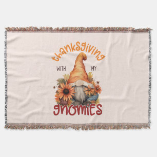 Floral Thanksgiving with my Gnomies Throw Blanket