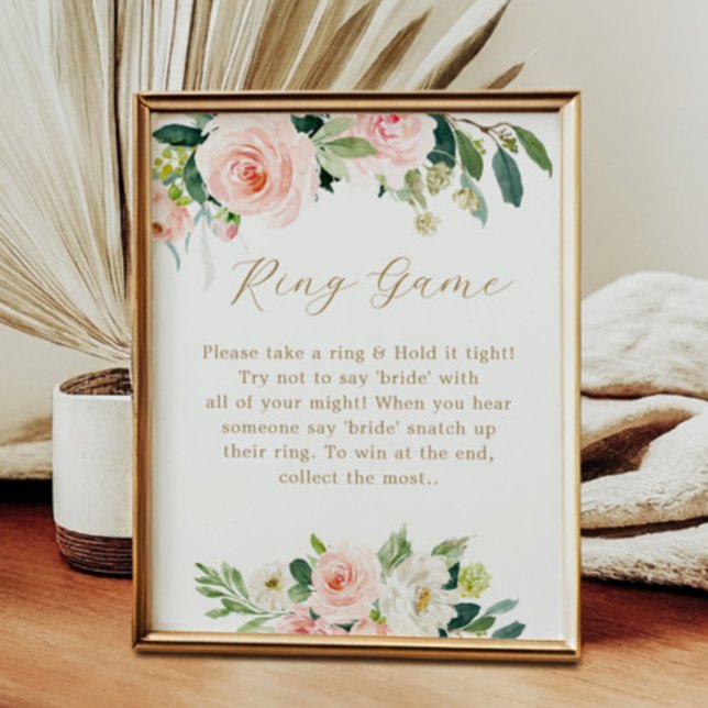 Floral The Ring Game Bridal Shower Game Sign (Creator Uploaded)