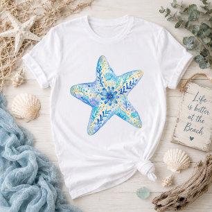 Floral Theme Pottery Art Starfish T-Shirt
