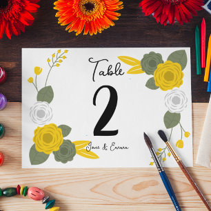 Floral Theme Table Number
