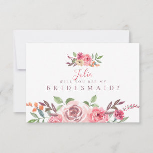 Floral Themed Bridesmaid Card