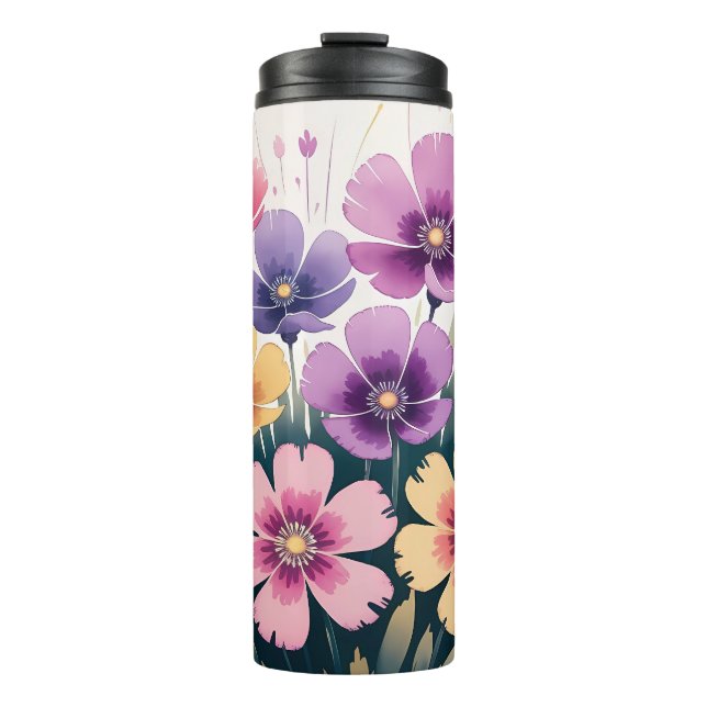 Floral Thermal Tumbler – Insulated Travel Cup (Front)