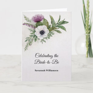 Floral Thistle Bridal Shower  Card