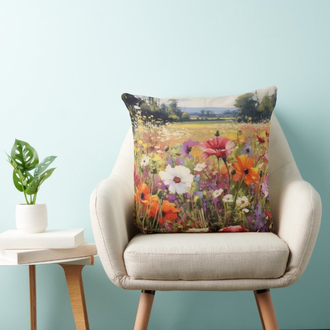 Floral Throw Pillow (Chair)