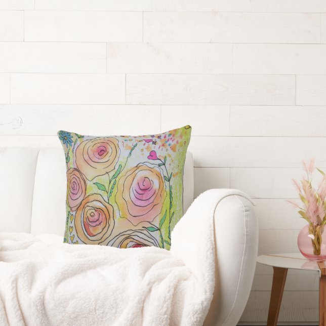 Floral Throw Pillow (Couch)