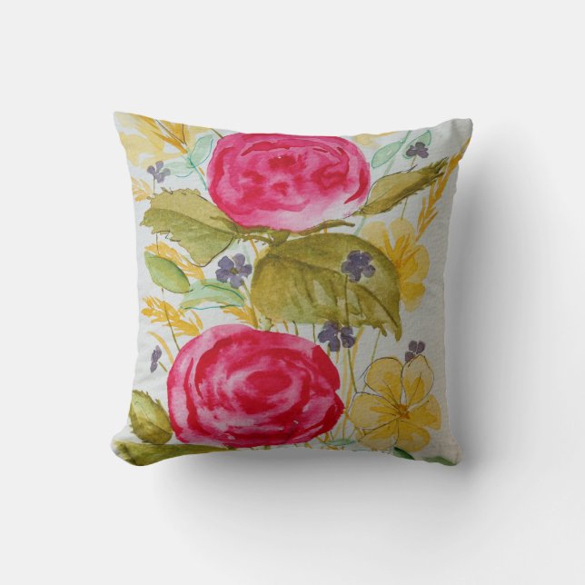 floral throw pillow (Front)