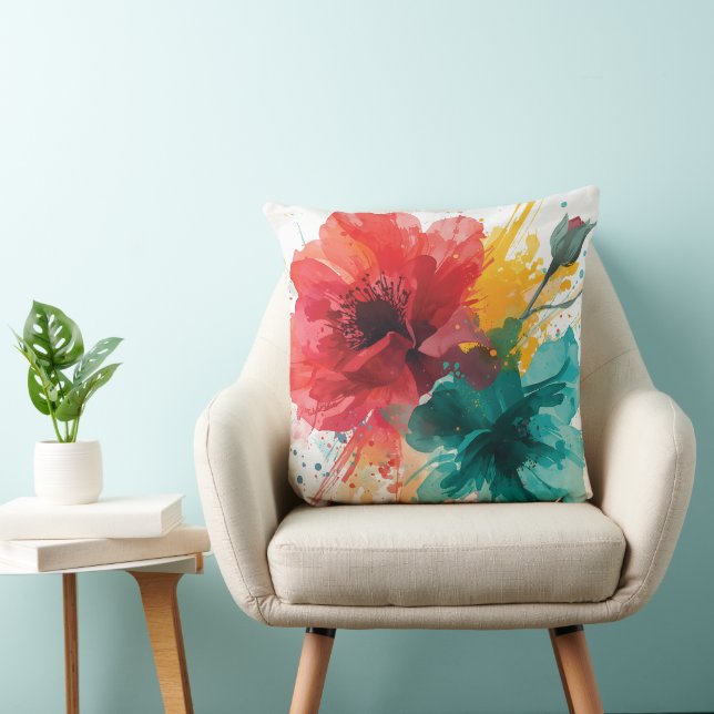 Floral Throw Pillow-Cushion for Modern Home Décor Cushion (Chair)