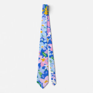 Floral Tie, Flower Tie, Tie Gift, Pink Flower Tie