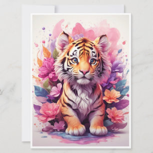 Floral Tiger Mug - Pink Tiger Coffee Mug - Spirit Invitation