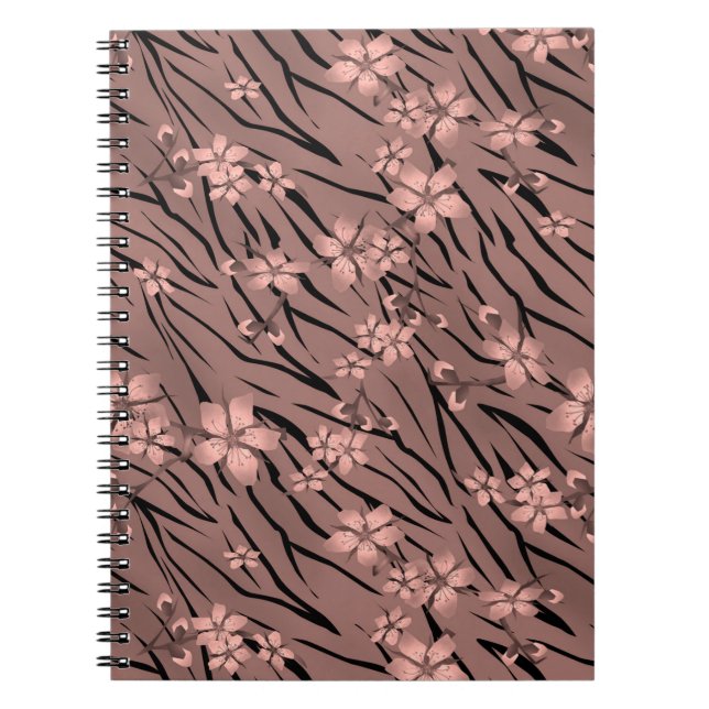 Floral tiger print notebook (Front)