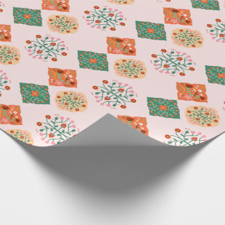 Floral Tile Wrapping Paper | Folk Garden Pattern G