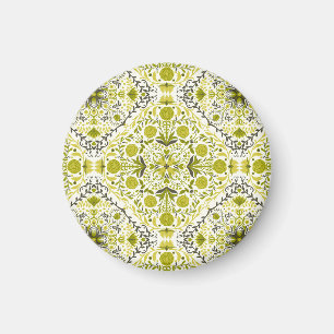 Floral tiles in green magnet