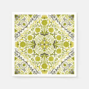 Floral tiles in green napkin
