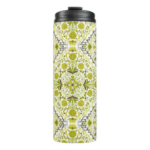 Floral tiles in green thermal tumbler
