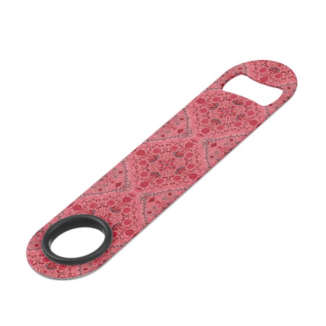 Floral tiles in red and watermelon pink (Front Angled)